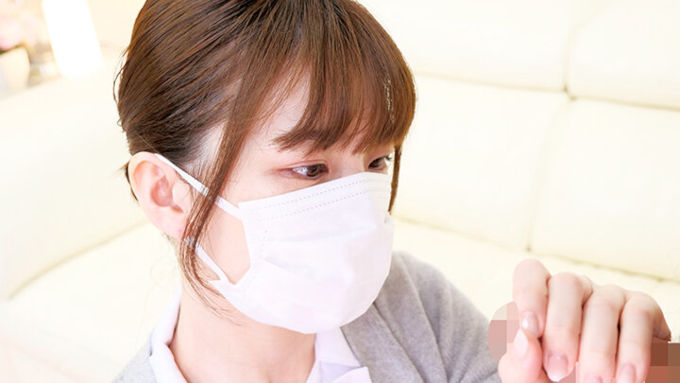 【マスクフェチAV】花狩まい（かがりまい）のマスクフェラ＆マスク手コキ【アイキャッチ画像】